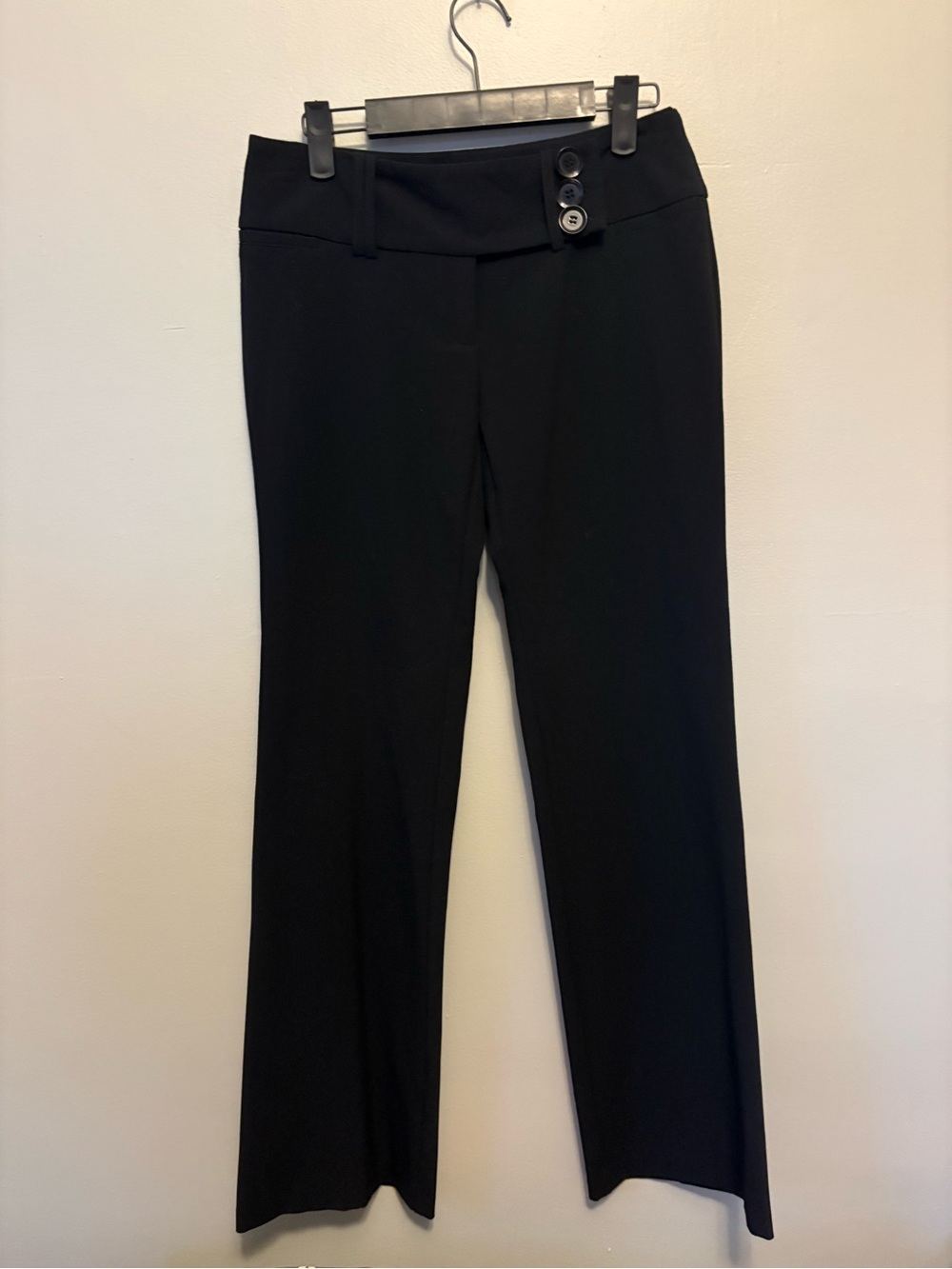 My Michelle Black Boot-Cut Dress Pants with Side Button Detail